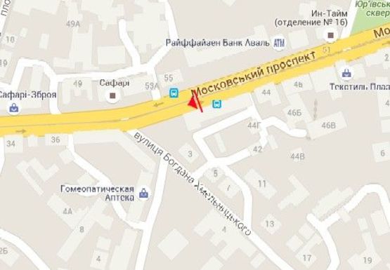 Схема рекламной плоскости по адресу Московский пр., 40 (остановка)