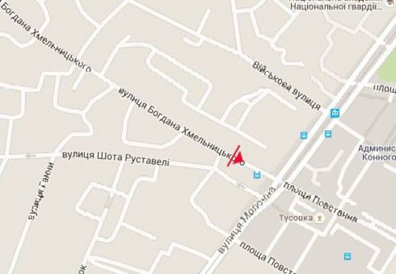 Схема рекламної площини за адресою Богдана Хмельницкого ул. - Восстания пл., 7-8 (остановка)