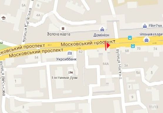 Схема рекламної площини за адресою Московский пр., 64а