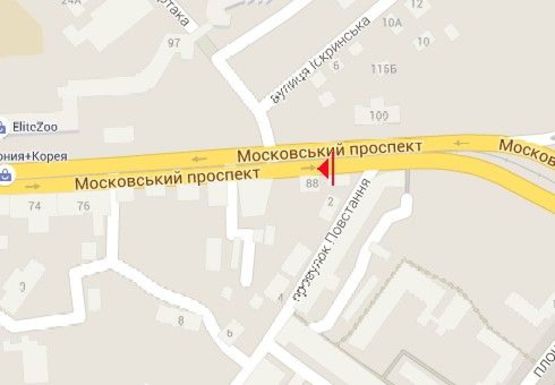 Схема рекламной плоскости по адресу Московский пр., 88б