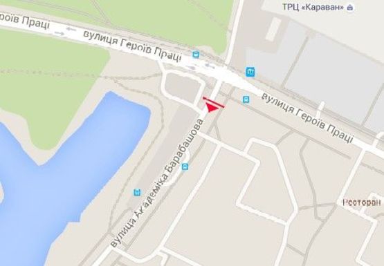 Схема рекламної площини за адресою Барабашова ул. - Героев Труда ул.