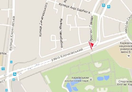 Схема рекламной плоскости по адресу Клочковский спуск