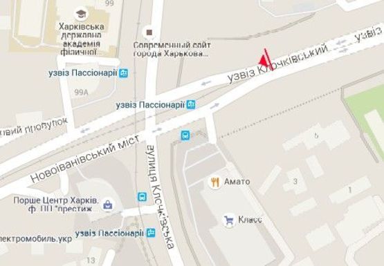 Схема рекламной плоскости по адресу Клочковский спуск