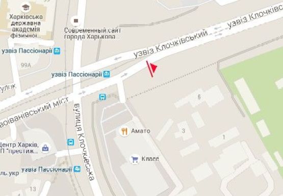 Схема рекламной плоскости по адресу Клочковский спуск