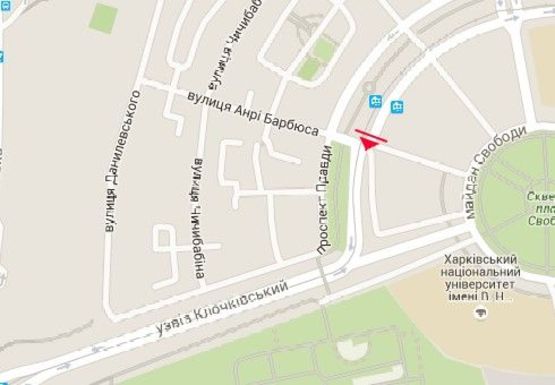 Схема рекламної площини за адресою Правды пр. - Юры Зойфера ул.