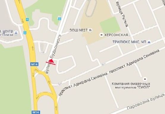 Схема рекламной плоскости по адресу Полковника Кедровского ул. - Адмирала Сенявина пр.