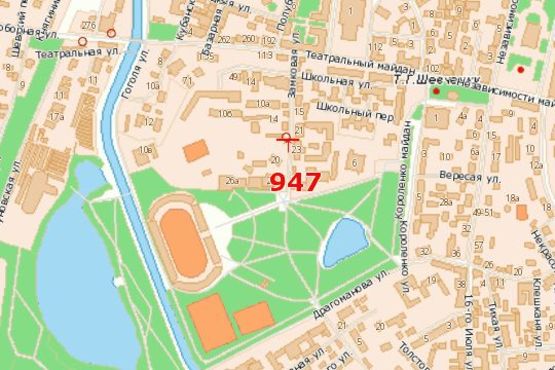 Схема рекламної площини за адресою Замкова вул., 24