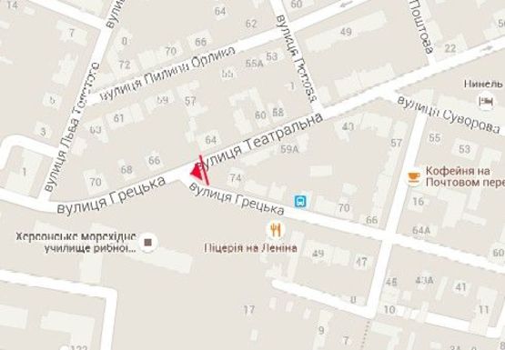 Схема рекламной плоскости по адресу Театральная ул. - Греческая ул.