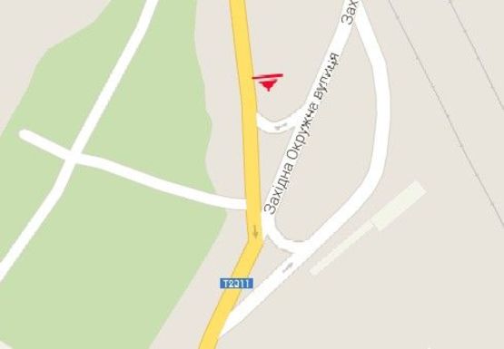 Схема рекламної площини за адресою Западная окружная - Волочийская ул.