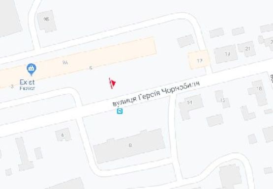 Схема рекламної площини за адресою Героев Чернобыля ул., 5, к центру
