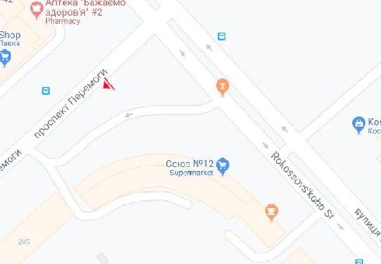 Схема рекламной плоскости по адресу Победы пр., 184 (маг. "Сиверский")