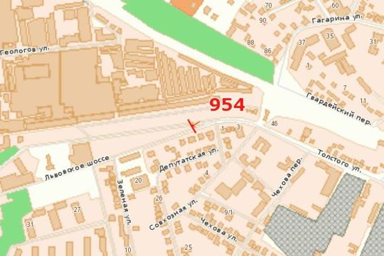 Схема рекламної площини за адресою Львівське шосе, 13 (от города)