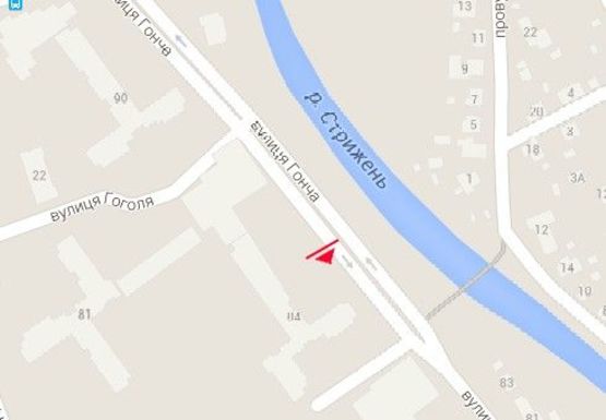 Схема рекламної площини за адресою Гончая ул., 84, от центра