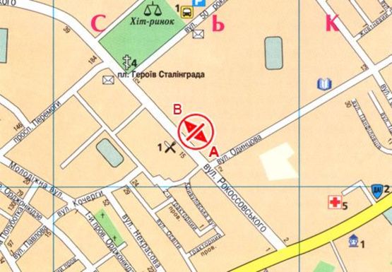 Схема рекламной плоскости по адресу Рокоссовского ул., 12