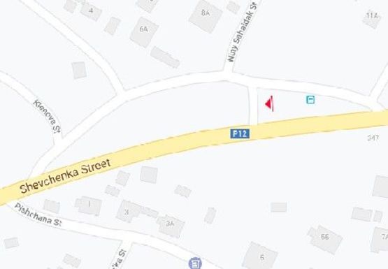 Схема рекламной плоскости по адресу Шевченка ул. - Сагайдак ул.