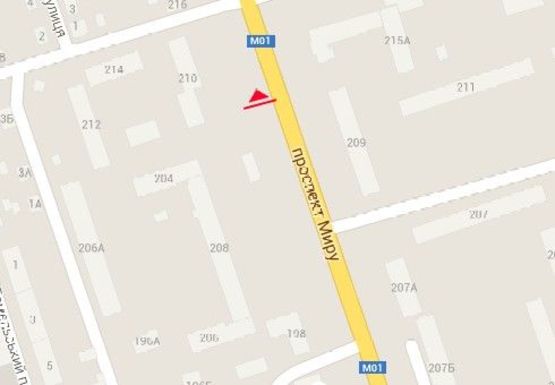 Схема рекламной плоскости по адресу Мира пр., 204а