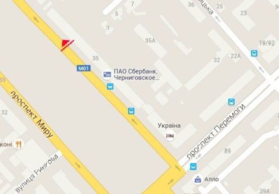 Схема рекламной плоскости по адресу Мира пр., 37, магазин Фокстрот