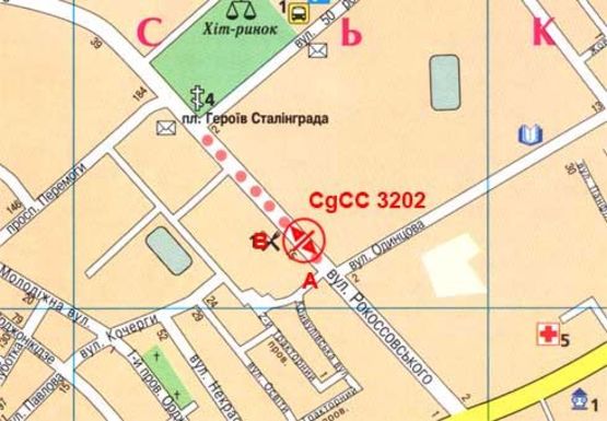 Схема рекламной плоскости по адресу Рокоссовского ул. 19а, игровые автоматы