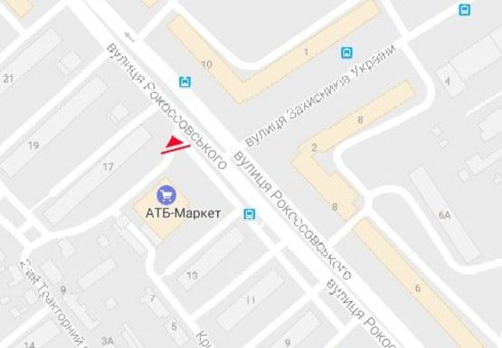 Схема рекламної площини за адресою Рокоссовского ул. - Одинцова ул., АТБ Маркет