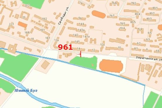 Схема рекламной плоскости по адресу Зарічанська вул., 12