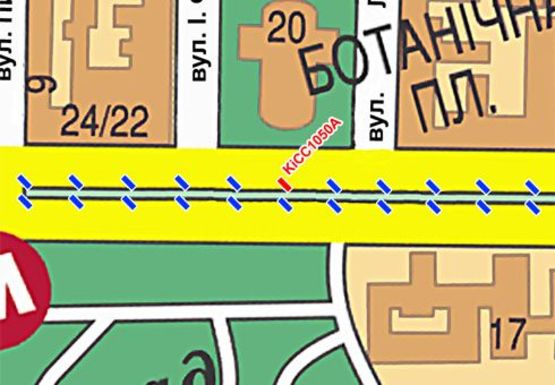 Схема рекламної площини за адресою Шевченко б-р