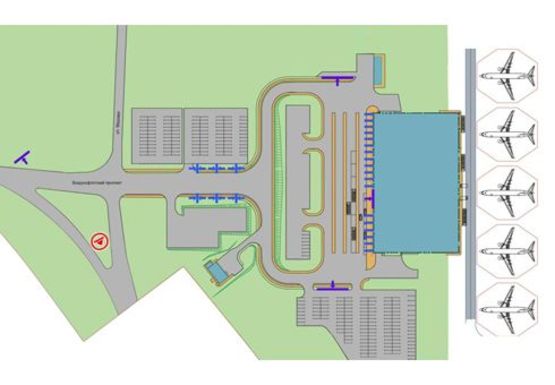 Схема рекламной плоскости по адресу Аэропорт "Киев",  Воздухофлотский пр-т - Медовая ул.