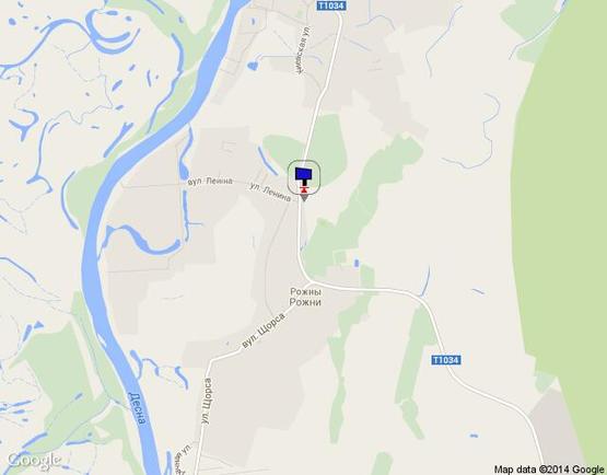 Схема рекламной плоскости по адресу с. Рожни, за зупинкою, перед поворотом на кладовище, виїзд на Літки, за вул.Леніна