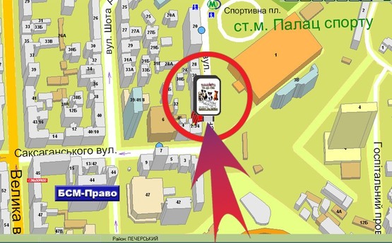 Схема рекламной плоскости по адресу Вул. Еспланадна , 34/2 ("Індіго","Алазані")