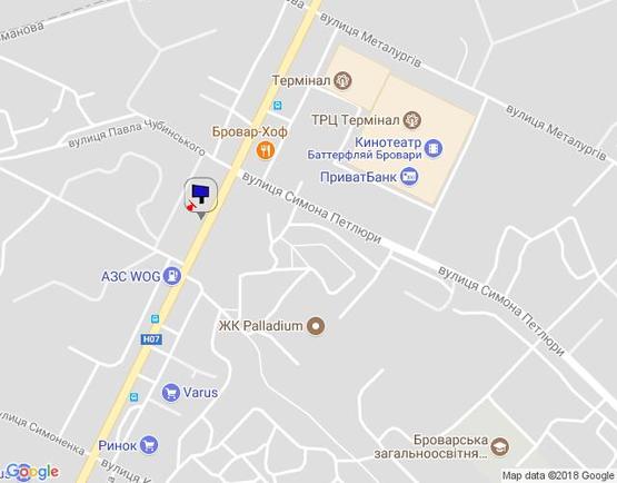 Схема рекламной плоскости по адресу м. Бровари, вул. Київська, 265/2