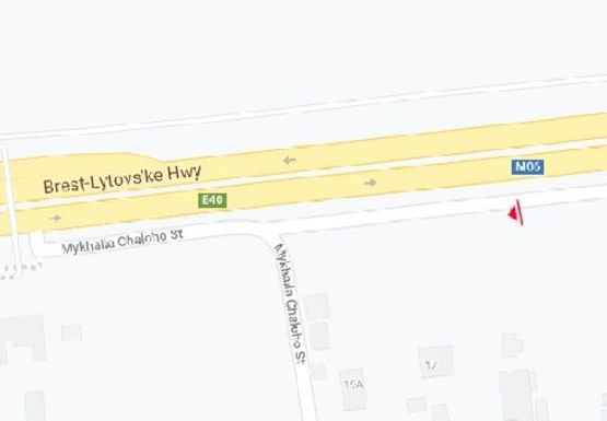 Схема рекламной плоскости по адресу Брест-Литовское шоссе, 19а