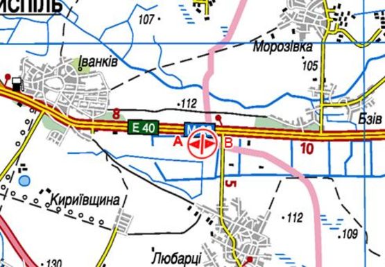 Схема рекламної площини за адресою Трасса M-03, Киев-Харьков, 53500