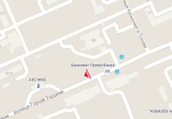 Схема рекламной плоскости по адресу Героев Украины ул. - Жадова ул.