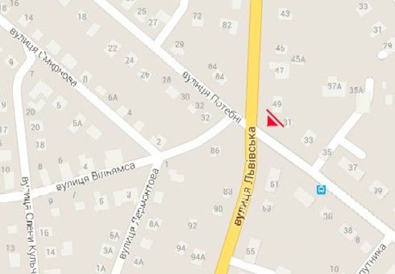 Схема рекламной плоскости по адресу Львовская ул. - Потебни, 31 ул.