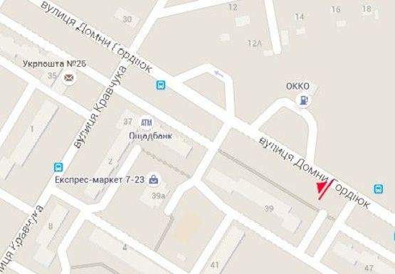 Схема рекламной плоскости по адресу Гордиюк ул., 45