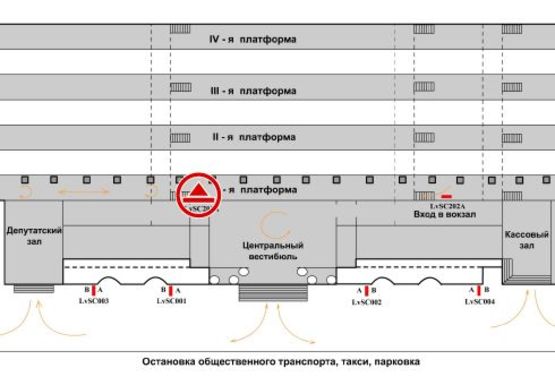 Схема рекламной плоскости по адресу Первая платформа