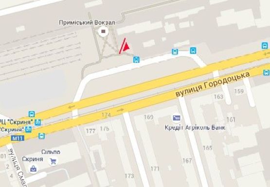 Схема рекламной плоскости по адресу Пригородный вокзал