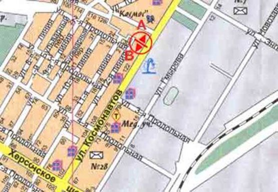 Схема рекламной плоскости по адресу Космонавтов ул. - Промбизнесцентр