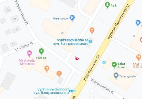 Схема рекламной плоскости по адресу Космонавтов ул., 128, Велика Кишеня