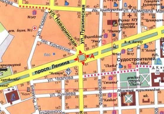 Схема рекламної площини за адресою Центральный пр. - Пушкинская ул., кольцо