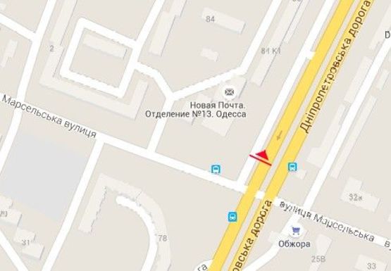 Схема рекламной плоскости по адресу Семена Палия ул., 82 -  Марсельская ул.