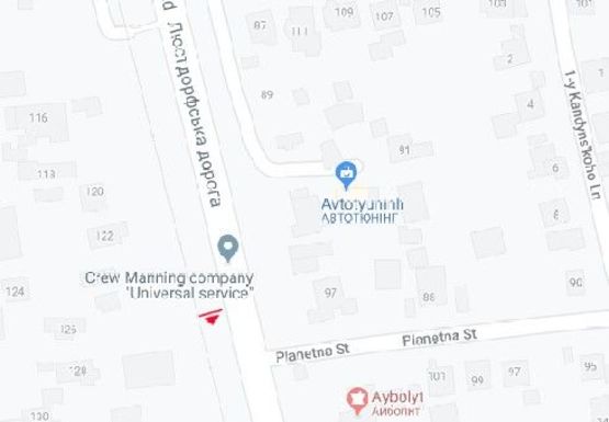 Схема рекламної площини за адресою Люстдорфская дорога, 97, напротив