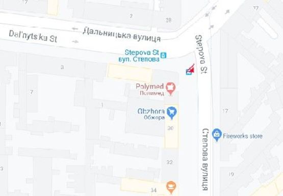 Схема рекламної площини за адресою Степовая ул., 28 - Дальницкая ул.