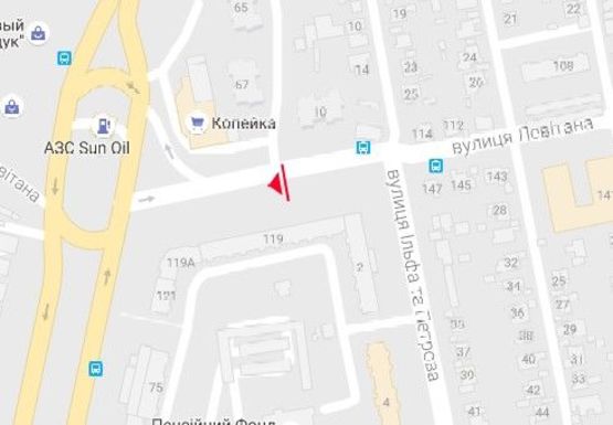 Схема рекламной плоскости по адресу Левитана ул., 119 - Ильфа и Петрова ул.