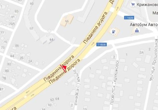 Схема рекламної площини за адресою Южная дорога - Семена Палия ул., 64