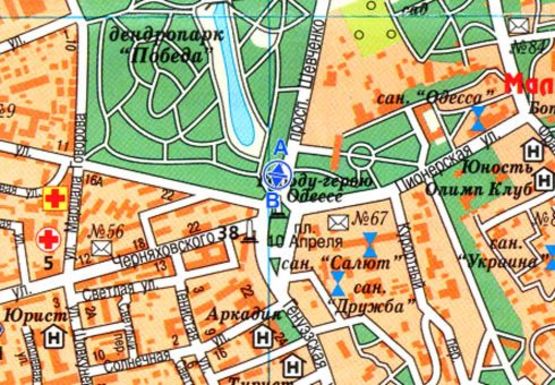 Схема рекламної площини за адресою Шевченко пр., пл. 10 Апреля (парк "Победа")