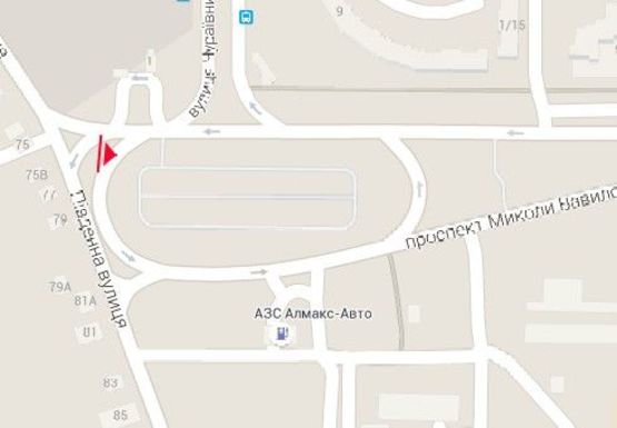 Схема рекламной плоскости по адресу Вавилова Н. ул. -  Южная ул.