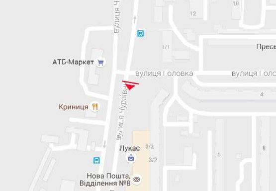 Схема рекламной плоскости по адресу Чураивны ул. - Головка ул.