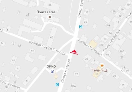 Схема рекламної площини за адресою Сенная ул. - Олеся Гончара ул.