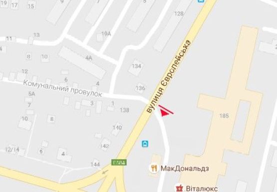 Схема рекламной плоскости по адресу Европейская ул., 145 напротив