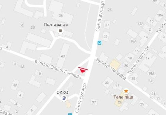 Схема рекламной плоскости по адресу Сенная ул. - Олеся Гончара ул. (Полтавагаз)